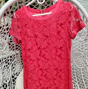 Donna morgan Anthropologie Coral Lace dre